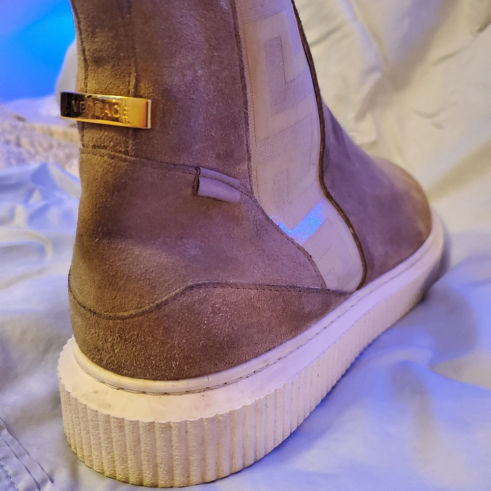 Versace high top suede boot